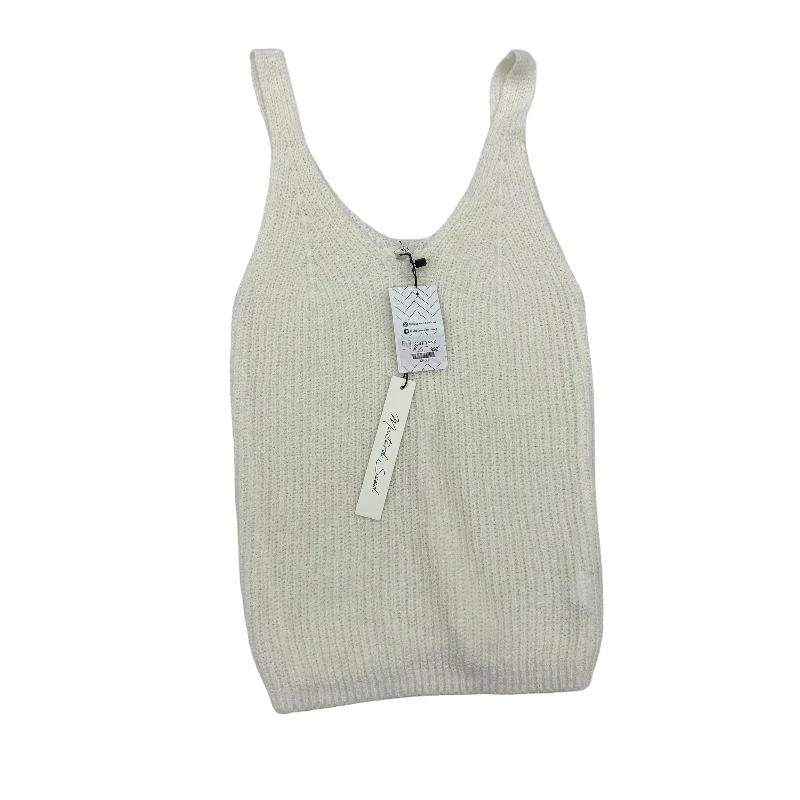 men's minimalist vests-CREAM VEST SWEATER by MUSTARD SEED Size:M