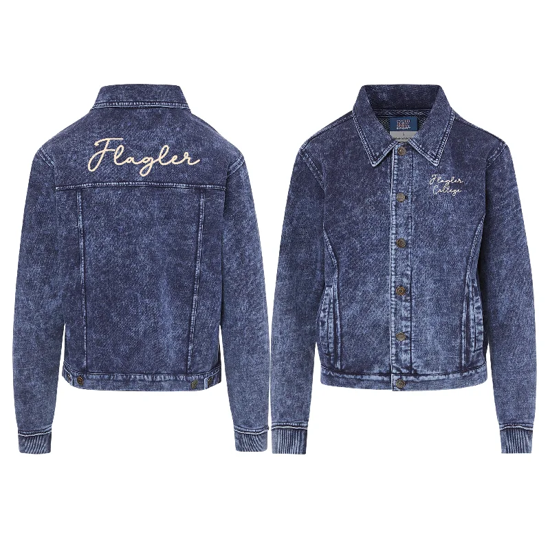 men's trendy sweatshirts-Flagler Acid Wash Terry Jacket