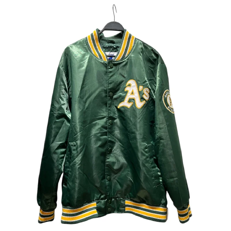 men's work jackets-STARTER/Baseball Jkt/XXL/GRN/A'S