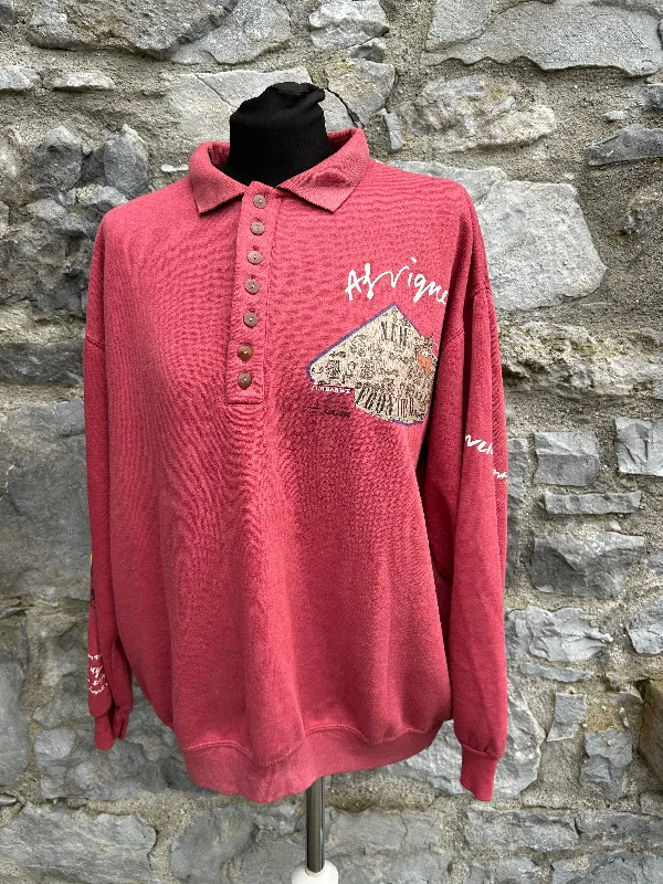 men's sportswear sweatshirts-90s maroon sweatshirt Small