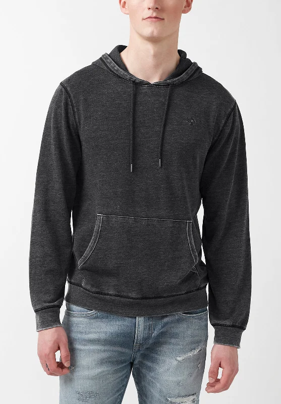 men's party sweatshirts-Farman Men’s Hoodie Sweatshirt in Black- BM24171