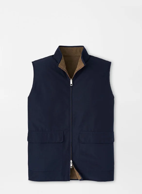 men's moisture-wicking vests-Peter Millar Brentwood Reversible Fleece Vest