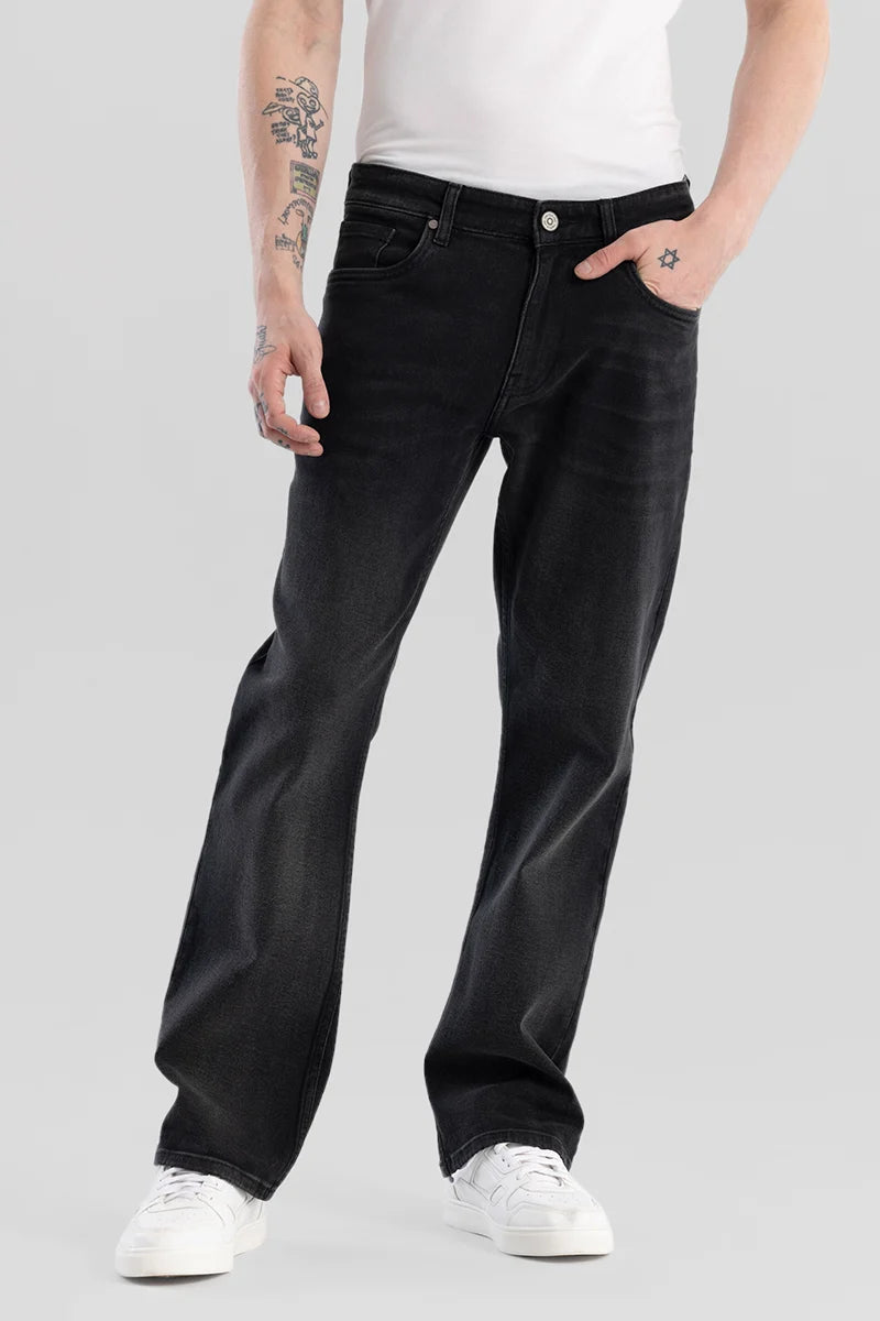 men's sustainable trousers-Denver Black Bootcut Jeans