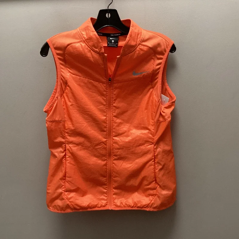 men's backpacking vests-Vest Puffer & Quilted By Nike Apparel In Orange, Size: M