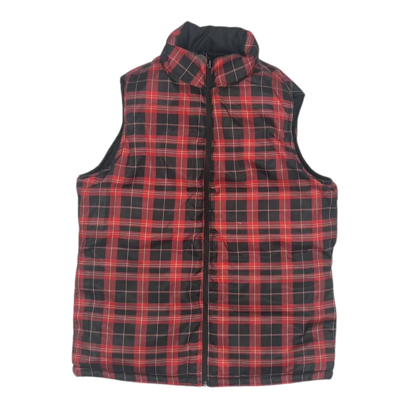 men's spring vests-Vest Puffer & Quilted By Merona In Black & Red, Size:S