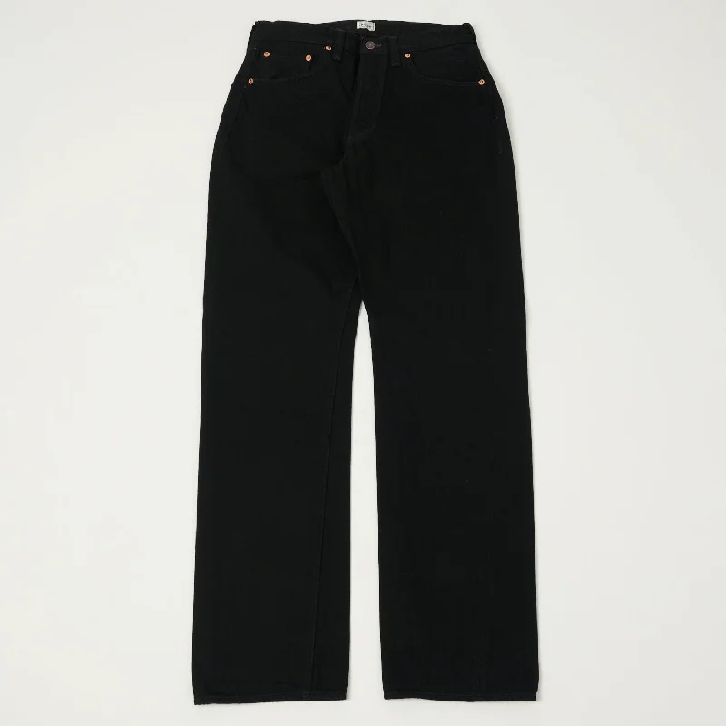 men's workout pants-Freewheelers'The Vanishing West' 601RB  Regular Straight Jean - Black One Wash