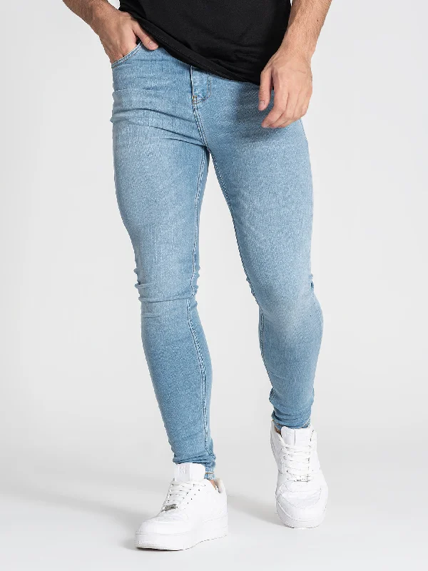 men's striped trousers-Light Blue Core Skinny Jeans