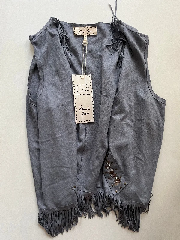 men's tailored vests-Grey Vest Designer Cheryl Crow, Size 2x