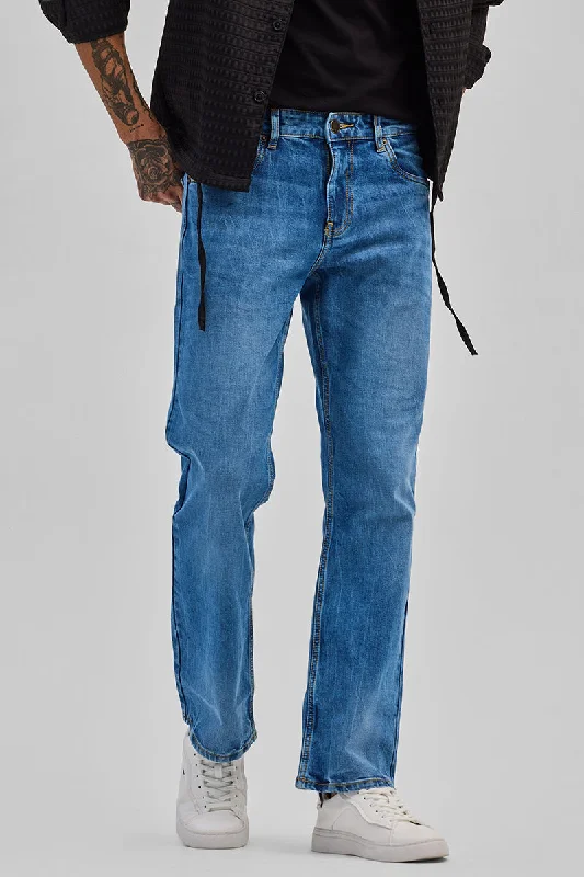 men's vibrant pants-Light Blue Bootcut Jeans