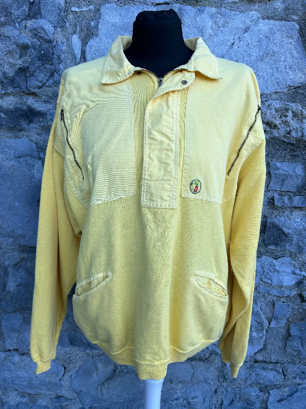 men's weekend sweatshirts-80s yellow sweatshirt S/M