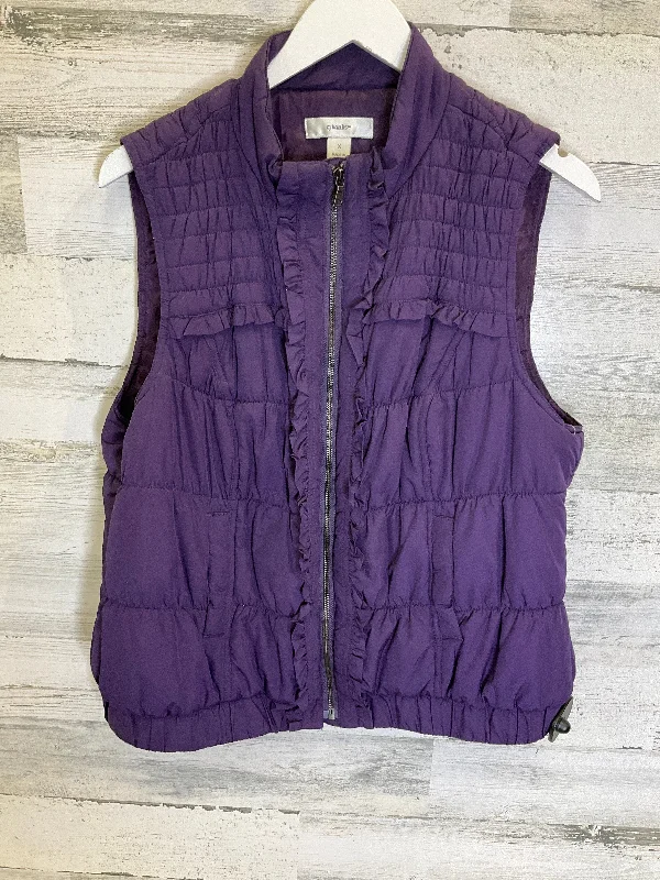 men's training vests-Purple Vest Puffer & Quilted Cj Banks, Size Xl