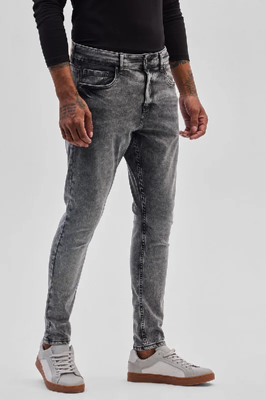 men's pajama trousers-Light Grey Skinny Fit Jeans