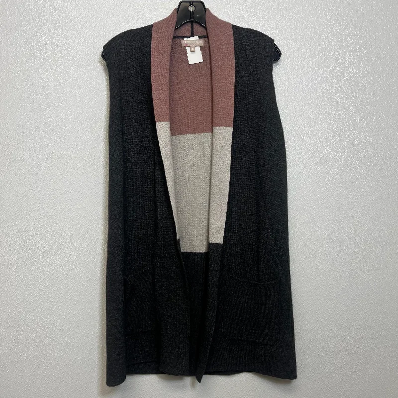 men's patterned vests-Vest Sweater By Clothes Mentor In Charcoal, Size: S