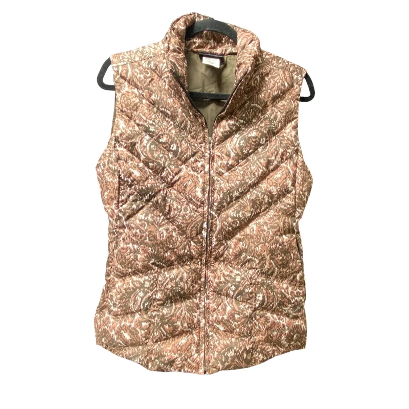 men's windproof vests-Vest Puffer & Quilted By Patagonia In Brown & Cream, Size: M