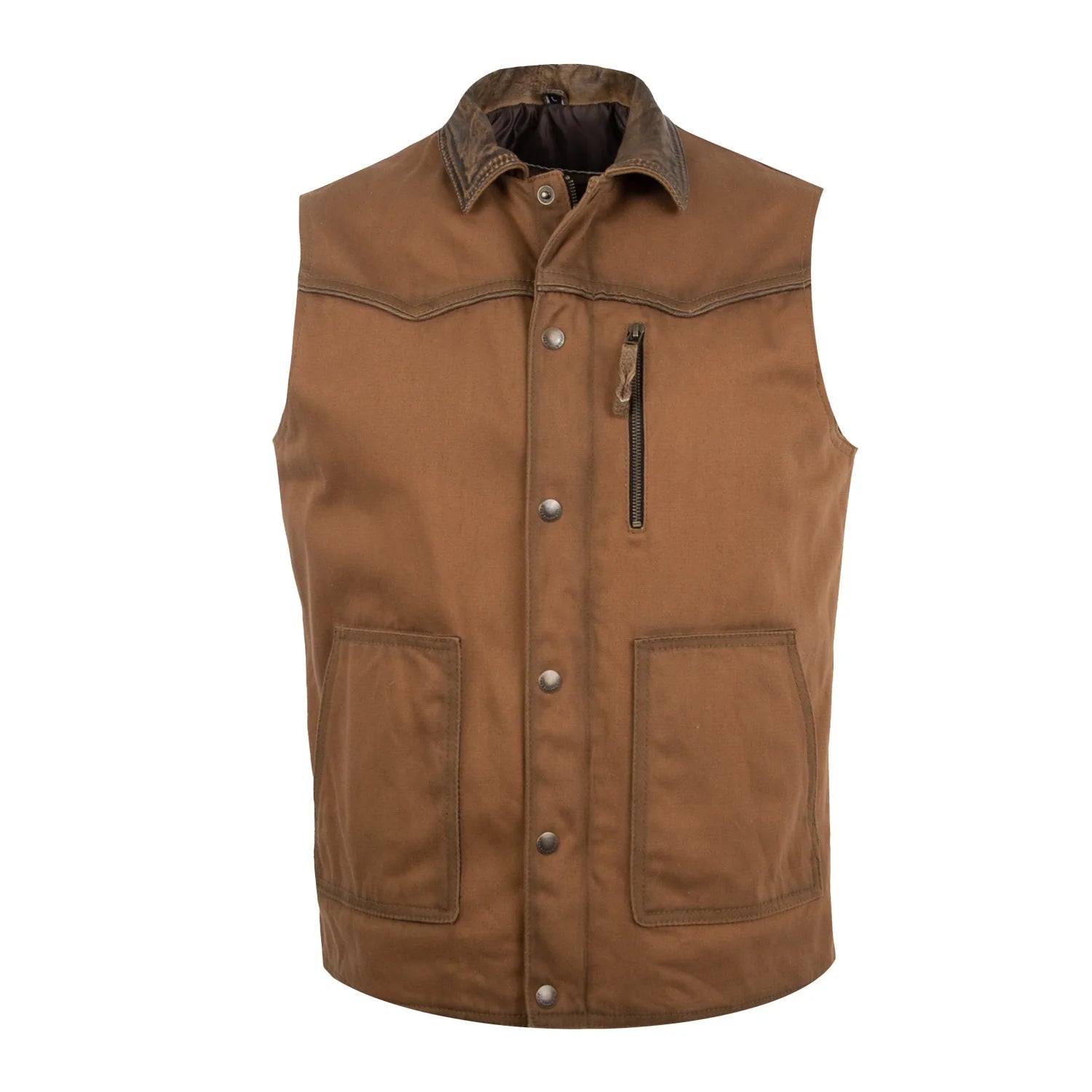 men's hunting vests-STS Ranchwear Men's Owen Canvas Vest in Tan