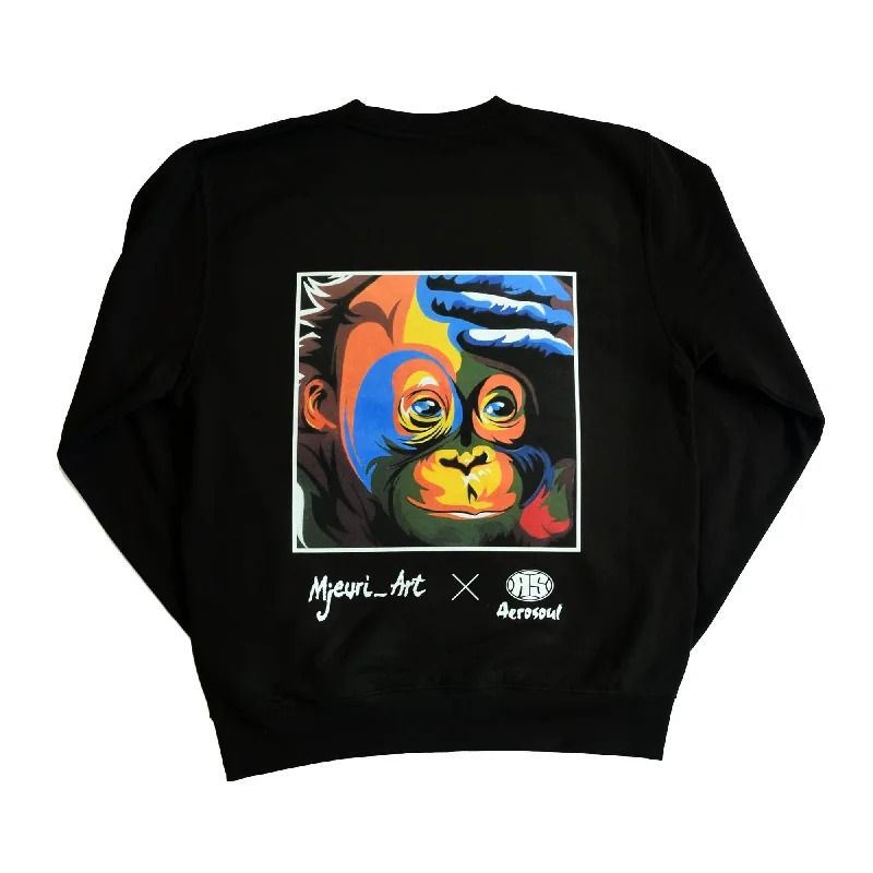 men's urban wear sweatshirts-A.S. Monkey Sweatshirt (Black)