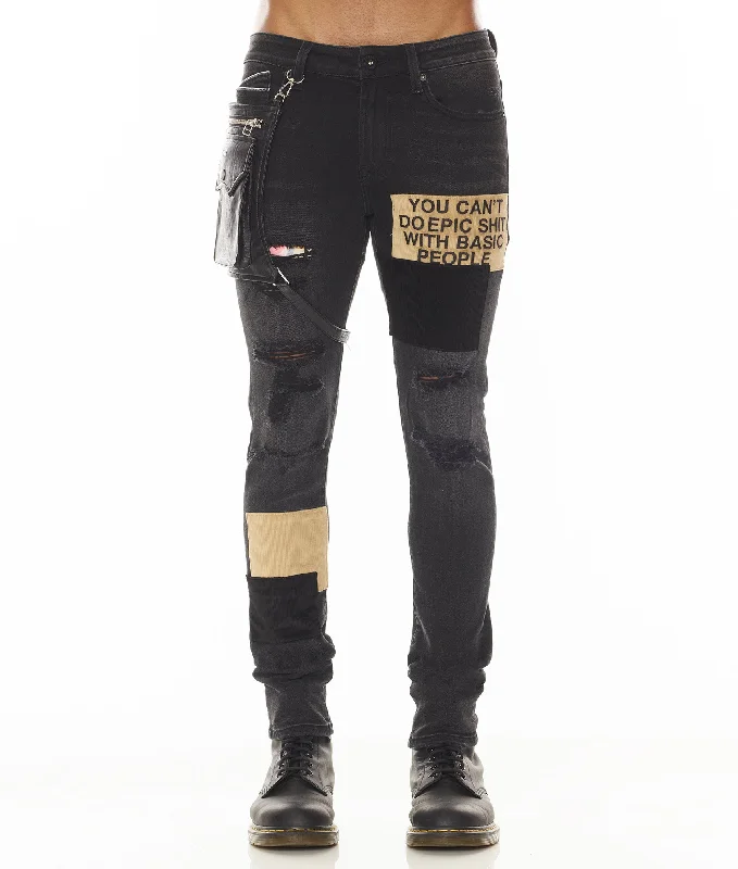 men's straight leg pants-PUNK SUPER SKINNY IN MIXER