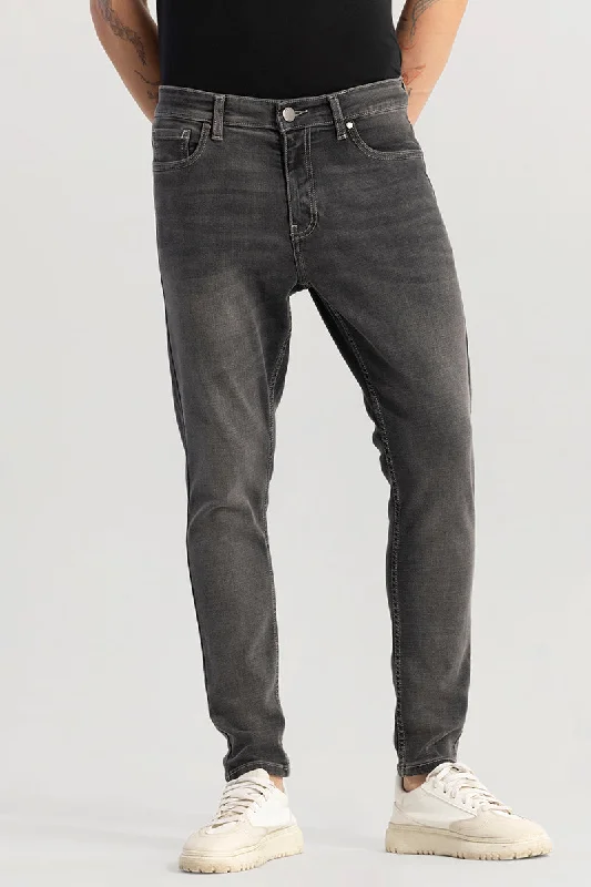 men's urban trousers-Rocco Shadow Grey Skinny Fit Jeans