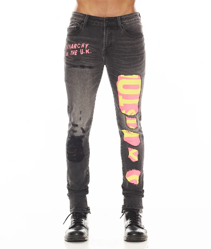 men's tennis trousers-PUNK SUPER SKINNY "SEX PISTOLS" IN BOLLOCKS