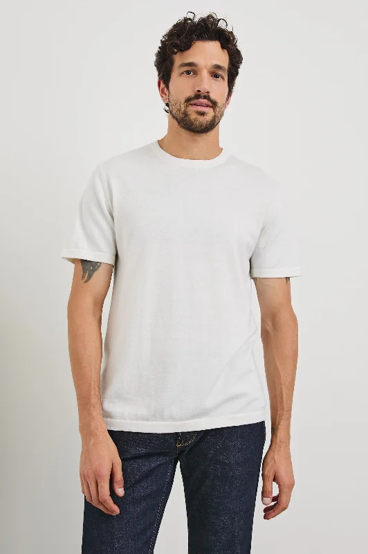 men's vintage t-shirts-MASON COTTON CASHMERE T-SHIRT - CREAM