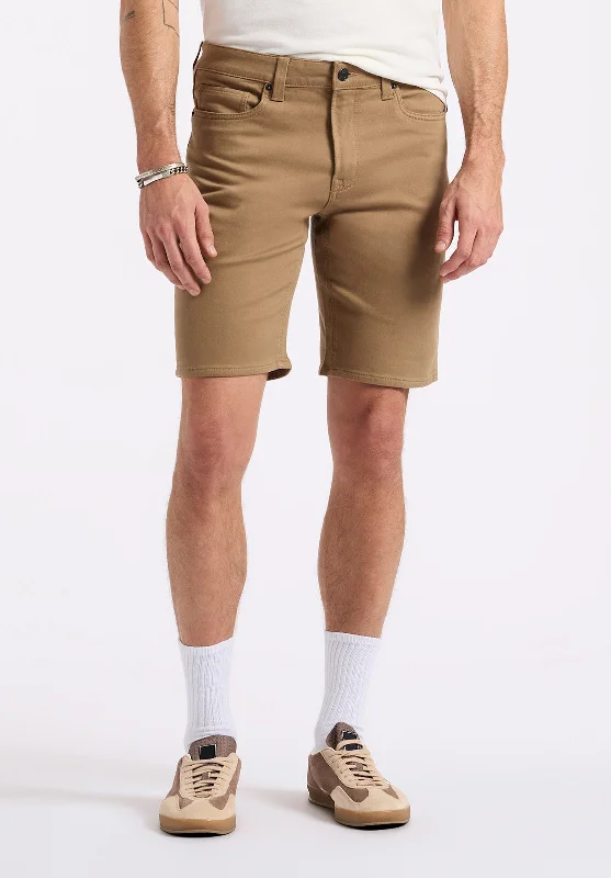 men's hiking shorts-Relaxed Straight Dean Men's Freedom Flex Shorts, Dark Beige - BM26067