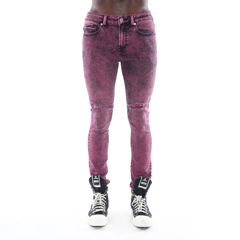 men's stylish fit pants-PUNK SUPER SKINNY IN RUBY RED