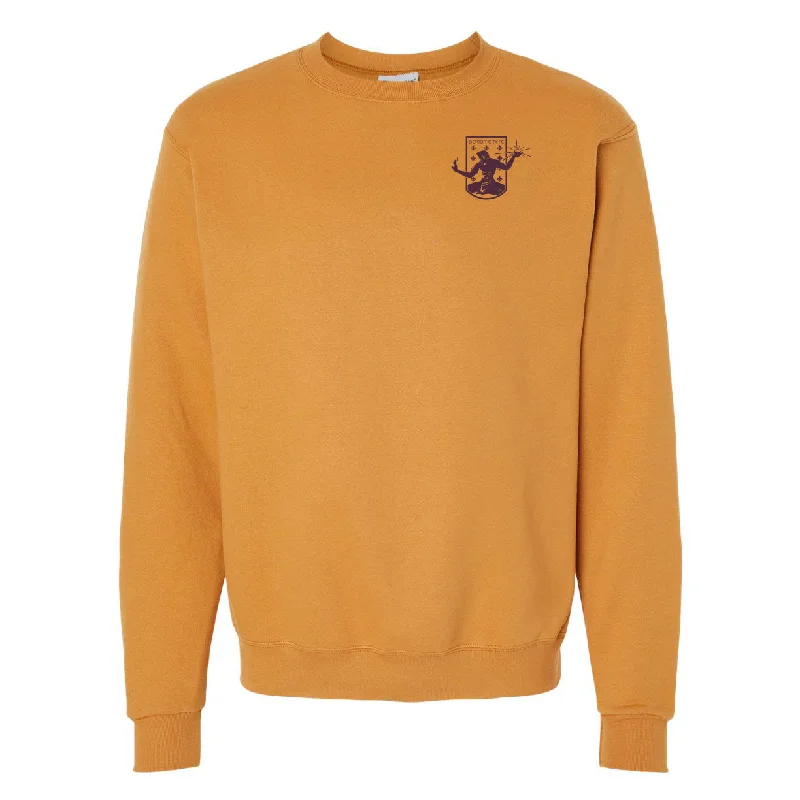 men's outdoor sweatshirts-DCFC Champion Embroidered Crew- Gold