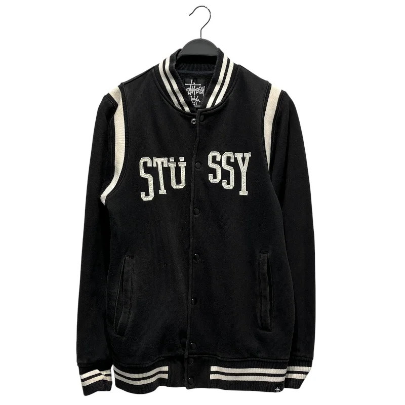 men's quick-dry jackets-STUSSY/Baseball Jkt/L/Cotton/BLK/2009 varsity stussy