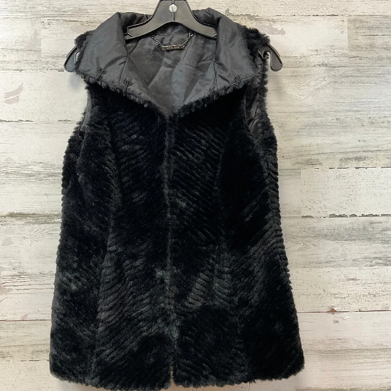 men's chic vests-Vest Faux Fur & Sherpa By White House Black Market In Black, Size: Xxs