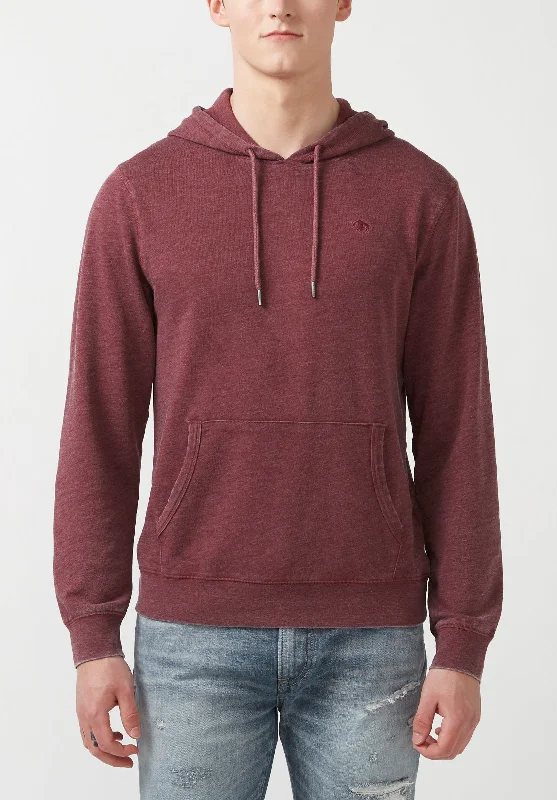 men's event sweatshirts-Farman Men’s Hoodie Sweatshirt in Dark Red - BM24171