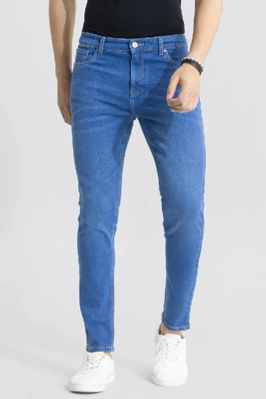 men's slim fit pants-Maddox Lapis Blue Skinny Fit Jeans