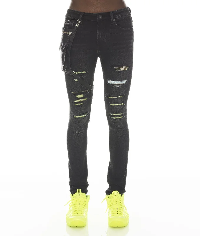 men's straight jeans-PUNK SUPER SKINNY IN GRADIENT