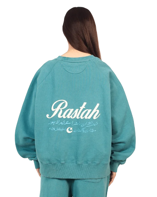 men's durable sweatshirts-SEA GREEN MADE IN PAK SWEATSHIRT (V4)