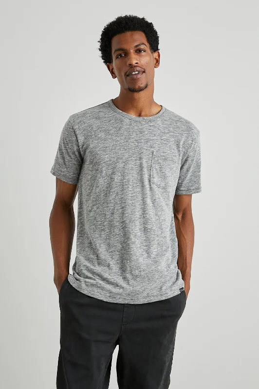 men's durable t-shirts-SKIPPER T-SHIRT - HEATHER GREY