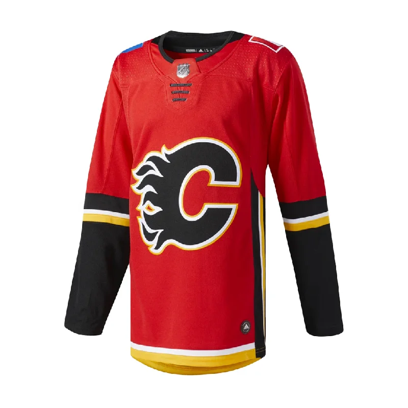 men's everyday sweatshirts-adidas - Men's Calgary Flames Home Authentic Pro Jersey (CA7072)