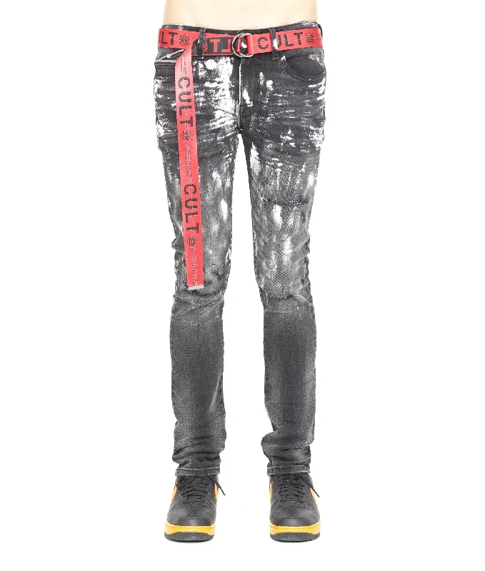 men's quick dry pants-PUNK SUPER SKINNY BELTED IN PAIN