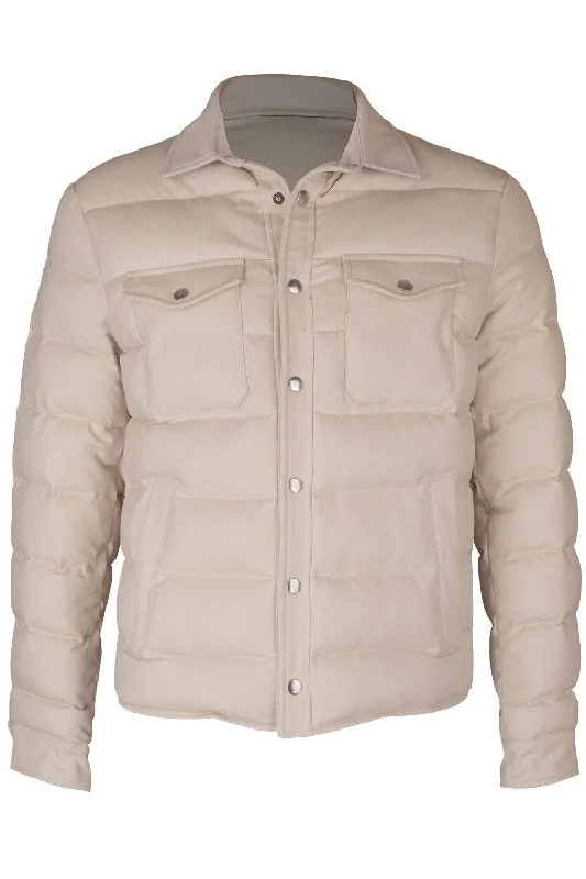 men's neutral color jackets-Trucker Jacket - Sand