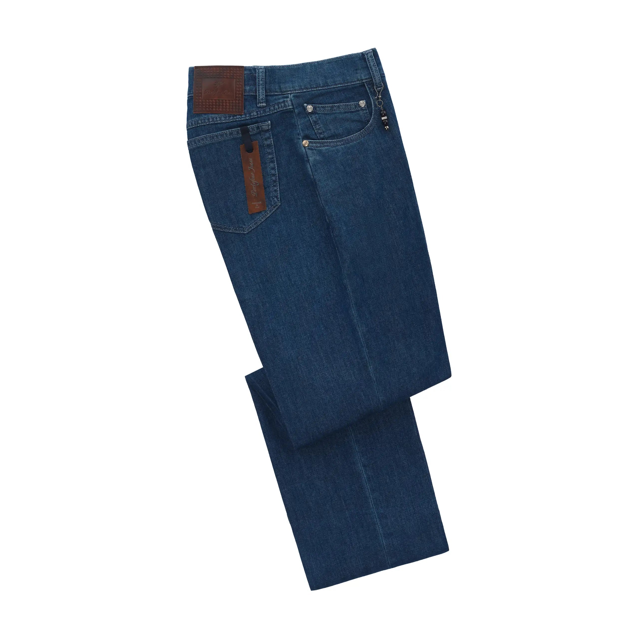 men's stylish fit pants-Regular-Fit Five-Pocket Jeans in Blue