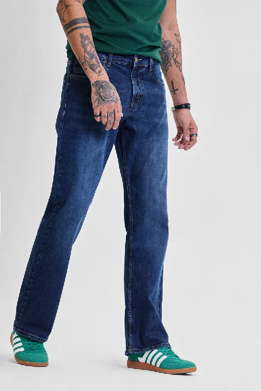 men's luxury trousers-Indigo  Bootcut Jeans