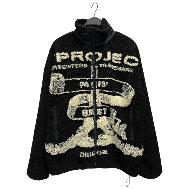 men's high-quality jackets-Y/PROJECT/Fleece Jkt/M/Polyester/BLK/All Over Print/PARIS' BEST