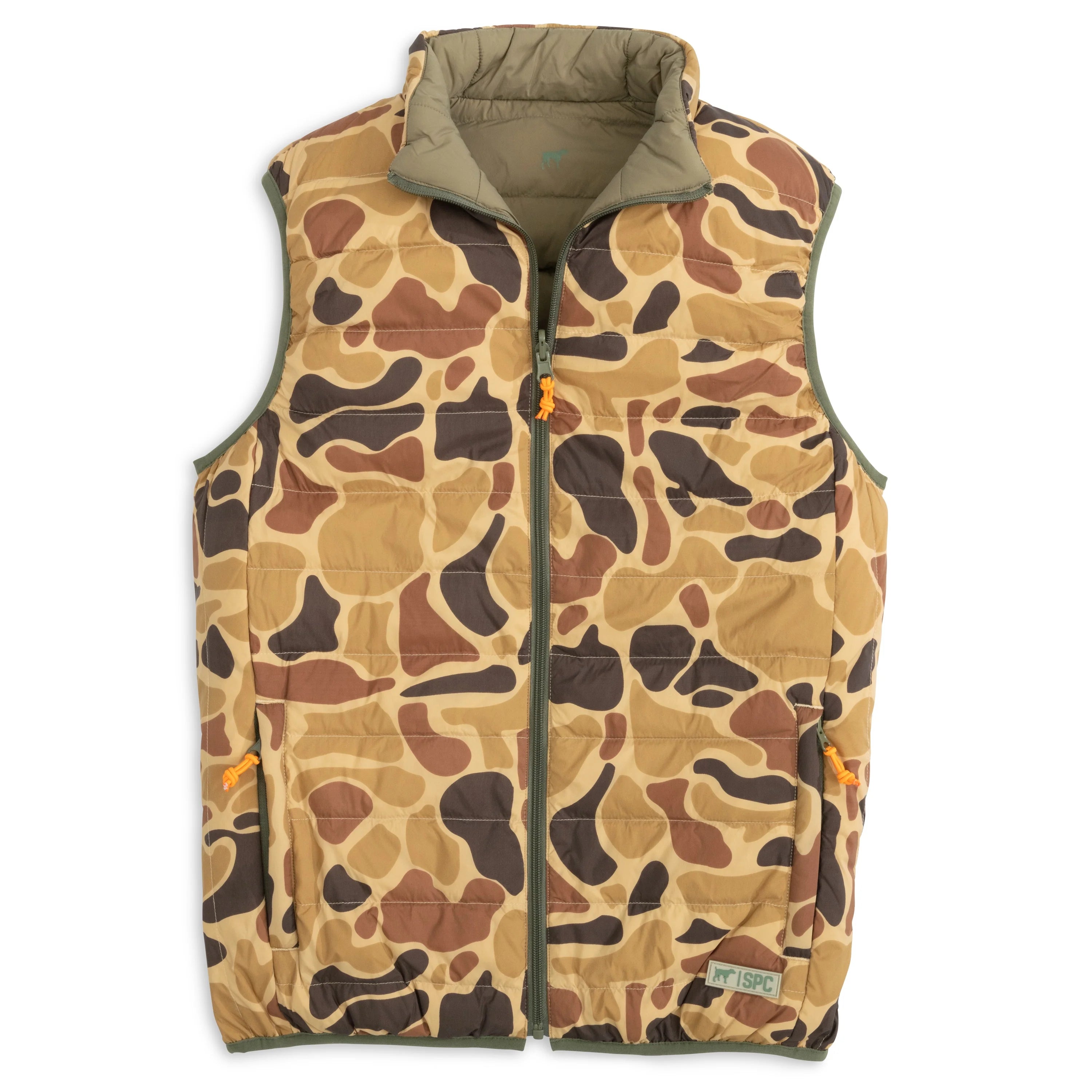 men's classic vests-Field Series Reversible Vest (Blaze Orange/Old School Camo)