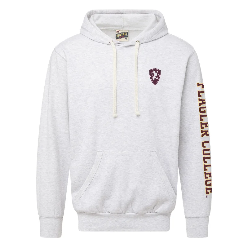 men's sustainable sweatshirts-Flagler College Sleeve Vintage Fleece Hood