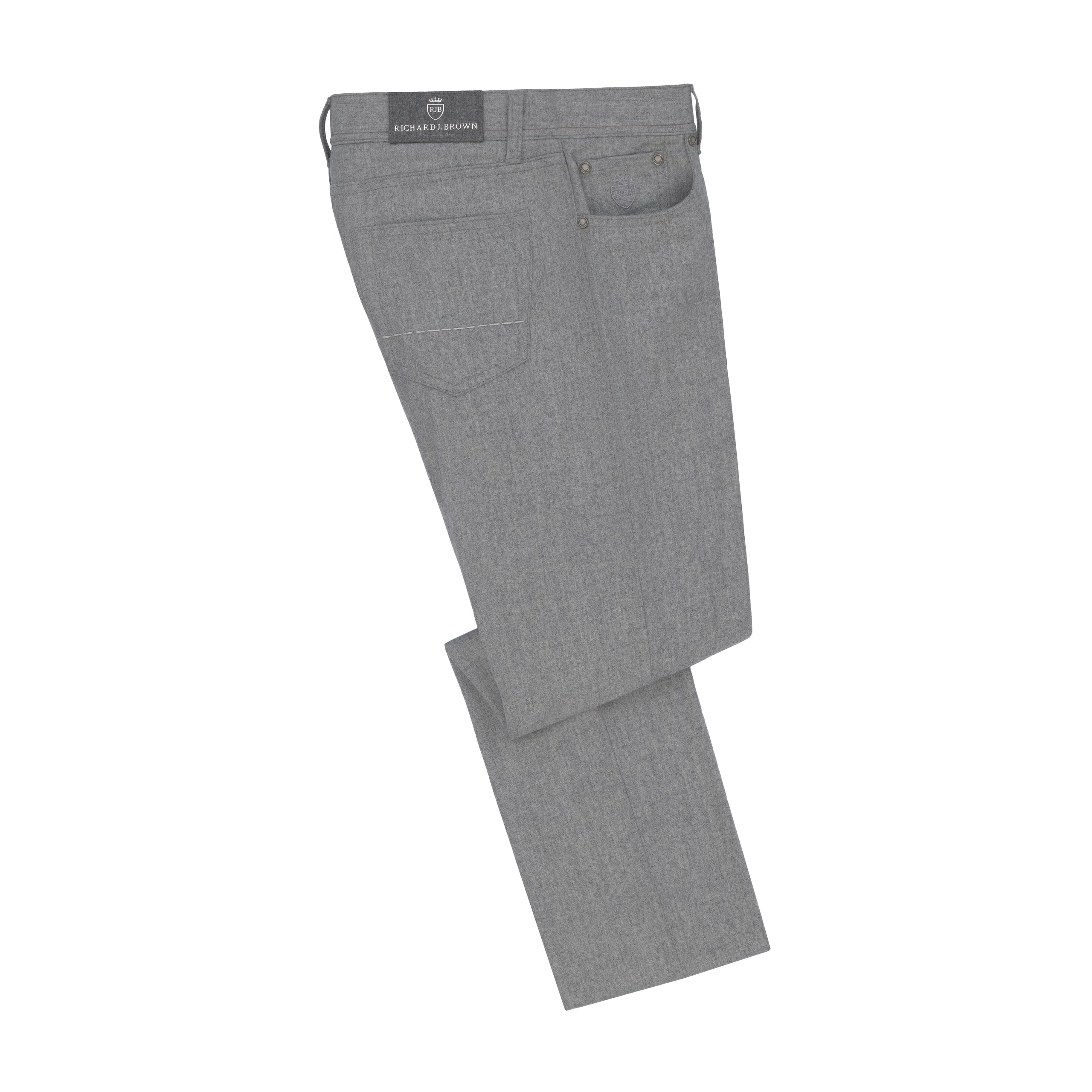 men's chino pants-Slim-Fit Wool and Cashmere Jeans in Grey Melange