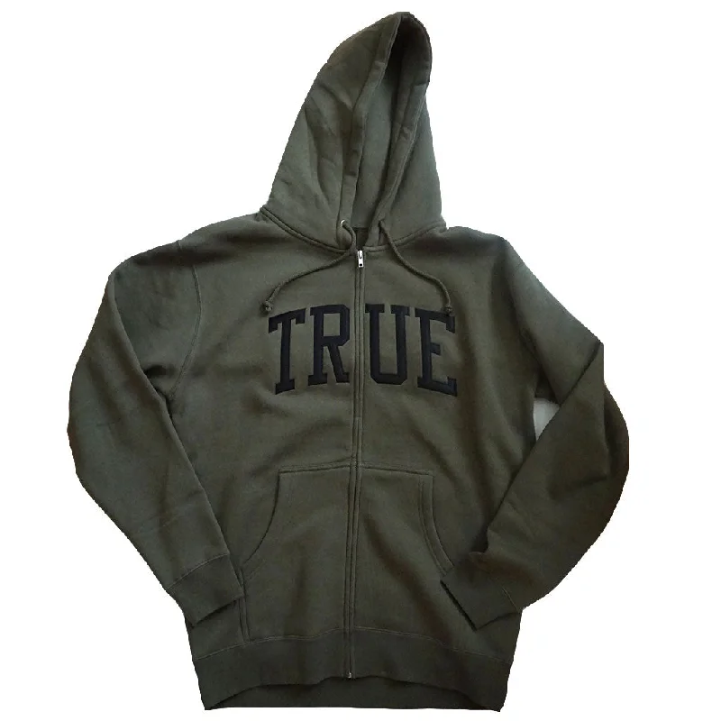 men's outdoor hoodies-Men's True Arched Zip Hoodie Army