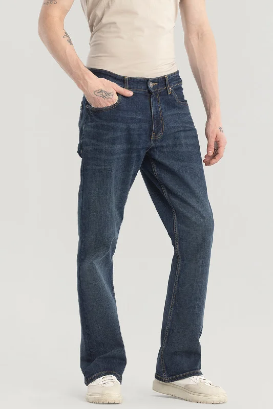 men's running pants-UrbanFlare Spruce Blue Boot Cut Jeans