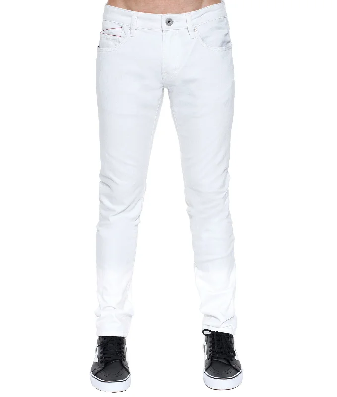 men's workout pants-ROCKER SLIM DENIM MENS JEANS IN WHITE