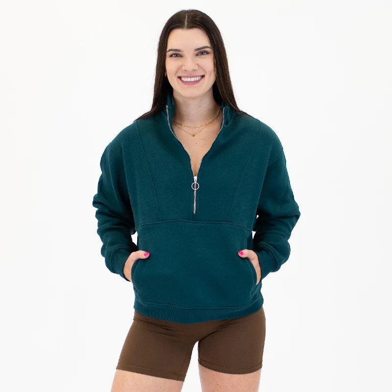 men's travel sweatshirts-Recharge Half Zip - Hip Length