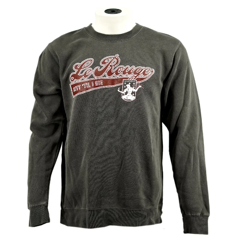 men's home wear sweatshirts-DCFC Le Rouge Script Crew Neck Sweatshirt- Pigment Black