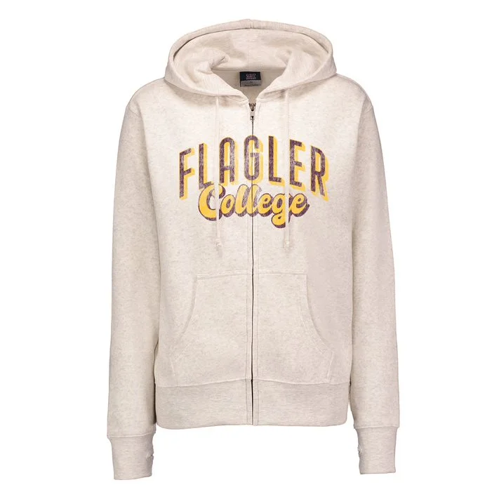 men's luxury sweatshirts-Oatmeal Ladies Flagler College Full Zip