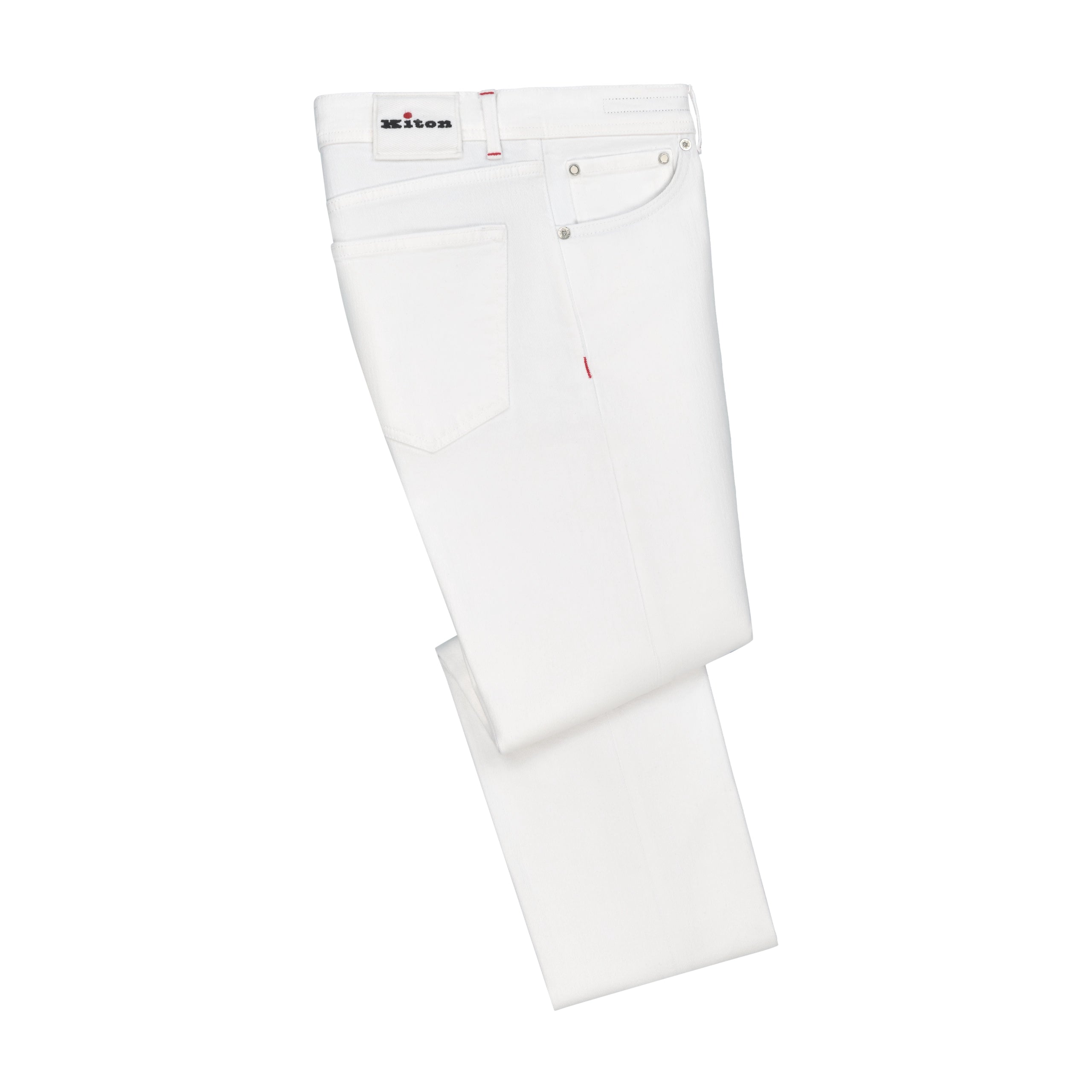 men's tailored pants-Slim-Fit Cotton Five-Pocket Jeans in White